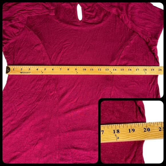 Pink Rose Three-Quarter Sleeve Tunic Tee Shirt Top Plus Size Size 2X Fuschia - Picture 10 of 12